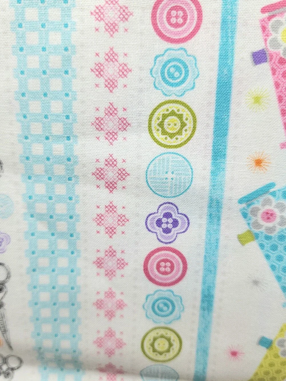 Benartex Stitch Garden by Cherry Guidry Sewing Machine Cotton Fabric 2 Yards